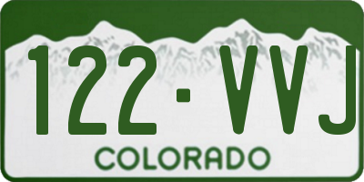 CO license plate 122VVJ
