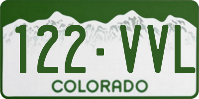 CO license plate 122VVL