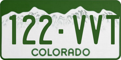 CO license plate 122VVT