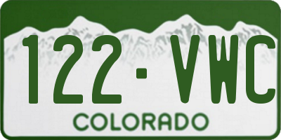 CO license plate 122VWC