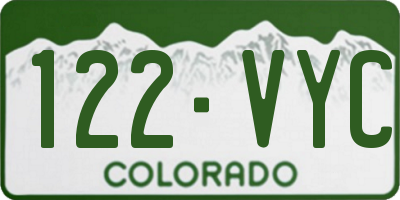 CO license plate 122VYC