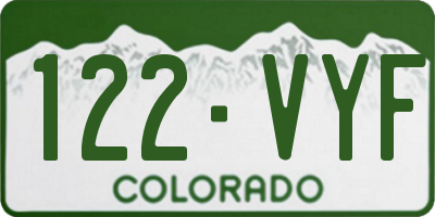 CO license plate 122VYF