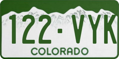 CO license plate 122VYK