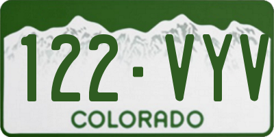 CO license plate 122VYV
