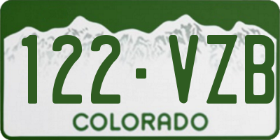 CO license plate 122VZB
