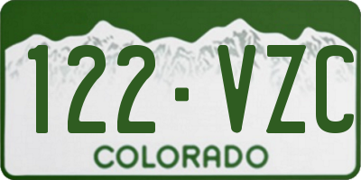 CO license plate 122VZC