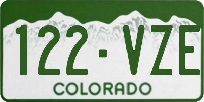 CO license plate 122VZE