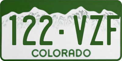 CO license plate 122VZF