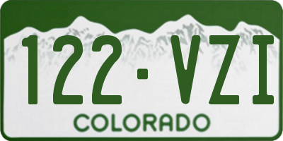 CO license plate 122VZI