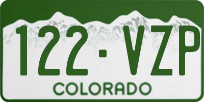 CO license plate 122VZP