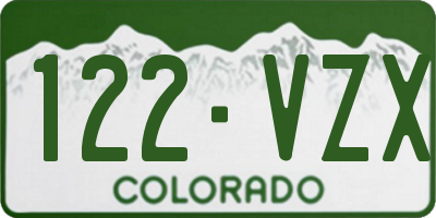 CO license plate 122VZX