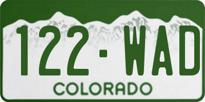 CO license plate 122WAD