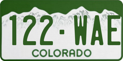 CO license plate 122WAE
