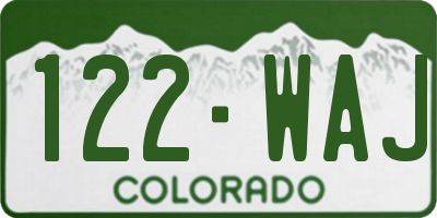 CO license plate 122WAJ