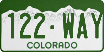 CO license plate 122WAY