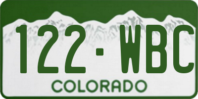CO license plate 122WBC