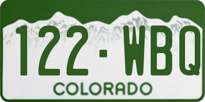 CO license plate 122WBQ