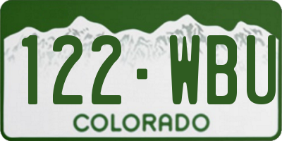 CO license plate 122WBU