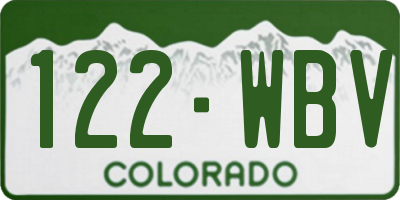CO license plate 122WBV
