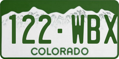 CO license plate 122WBX