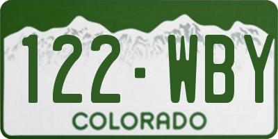 CO license plate 122WBY