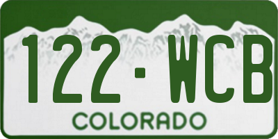 CO license plate 122WCB