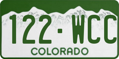 CO license plate 122WCC