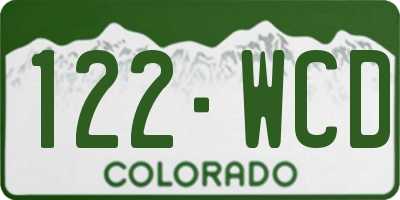 CO license plate 122WCD