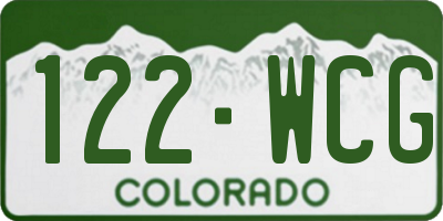 CO license plate 122WCG