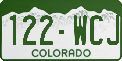 CO license plate 122WCJ