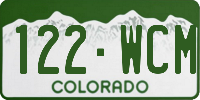 CO license plate 122WCM