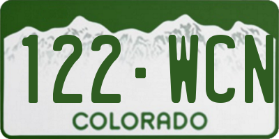 CO license plate 122WCN