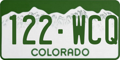 CO license plate 122WCQ