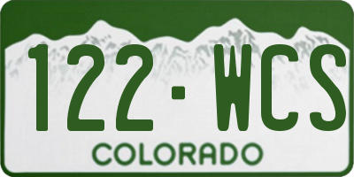 CO license plate 122WCS