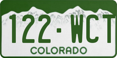 CO license plate 122WCT
