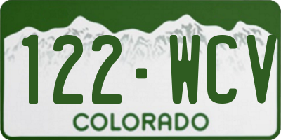 CO license plate 122WCV