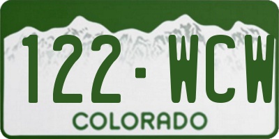 CO license plate 122WCW