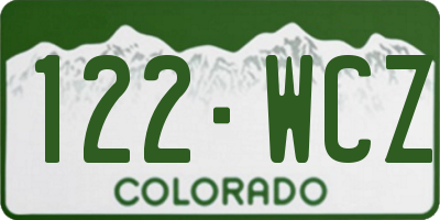 CO license plate 122WCZ