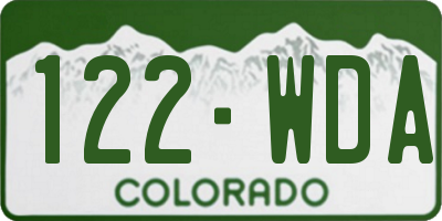 CO license plate 122WDA
