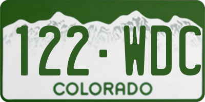 CO license plate 122WDC