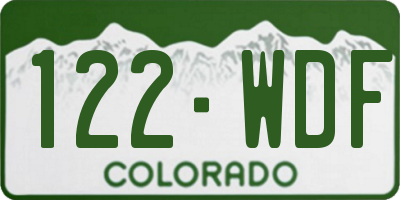 CO license plate 122WDF