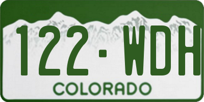 CO license plate 122WDH