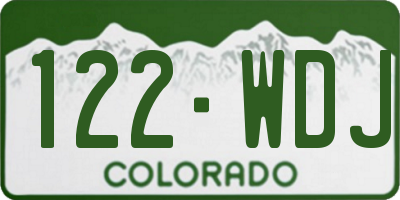 CO license plate 122WDJ