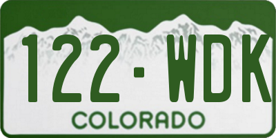 CO license plate 122WDK