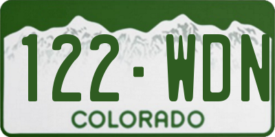 CO license plate 122WDN