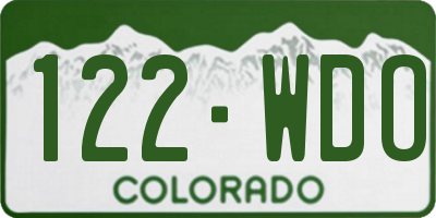 CO license plate 122WDO