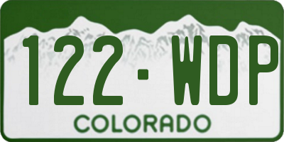 CO license plate 122WDP