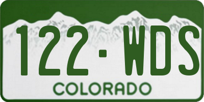 CO license plate 122WDS