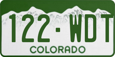 CO license plate 122WDT