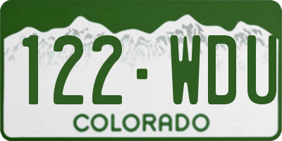 CO license plate 122WDU